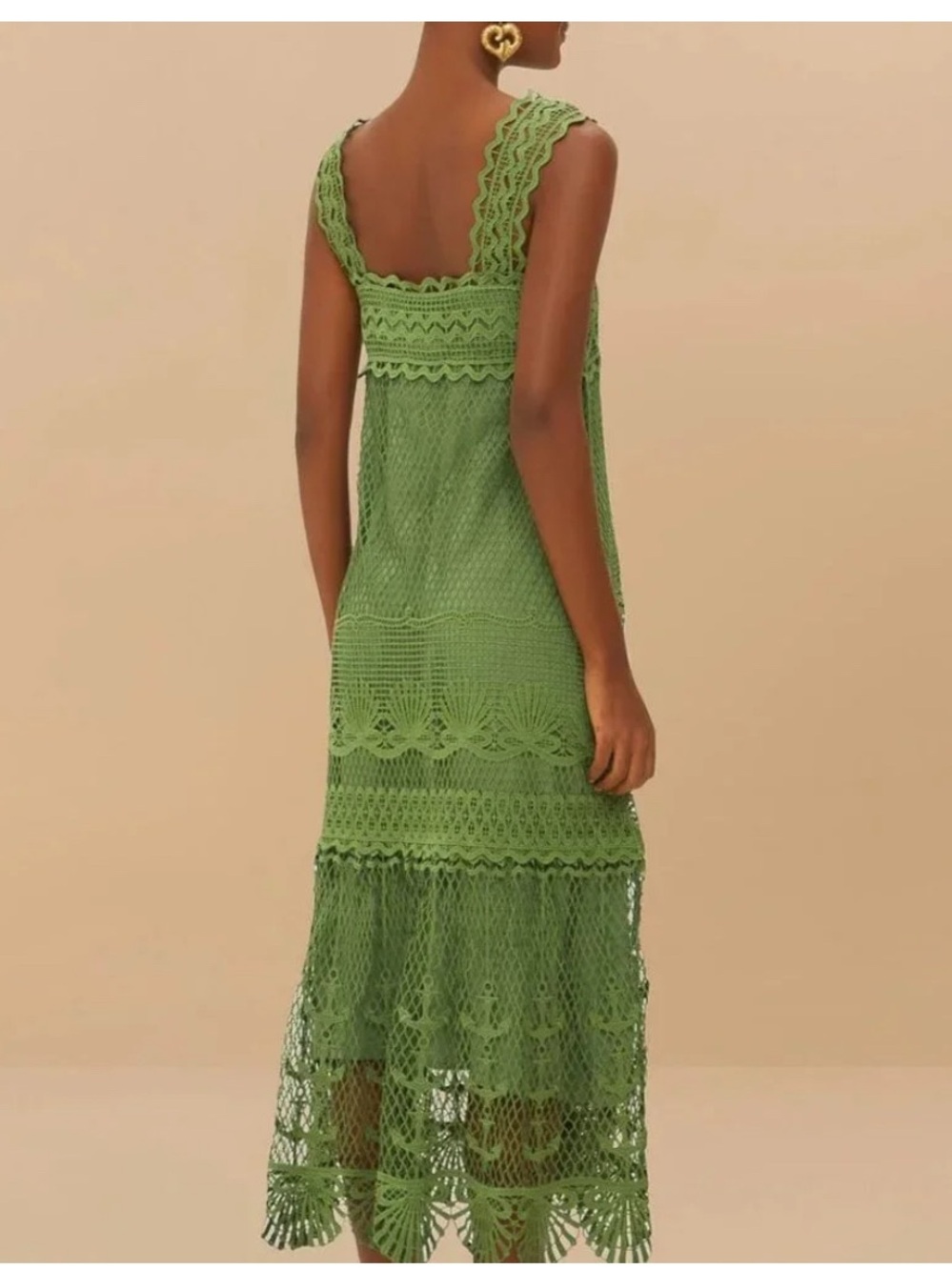Farm Rio Green Nautical Guipure Dress - Picture 3 of 4